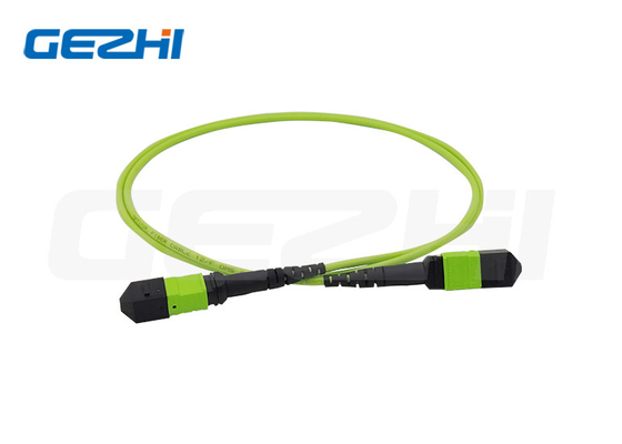 購入 12中心MPOの女性のトランク ケーブルMM OM5 3.0MMはライム グリーンLSZHの極性A/Bを online manufacture