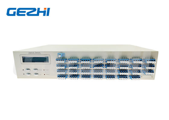 購入 光ネットワーク用、高速スイッチングタイムLCDディスプレイおよびRS232制御付き1x128光ファイバースイッチ オンライン製造