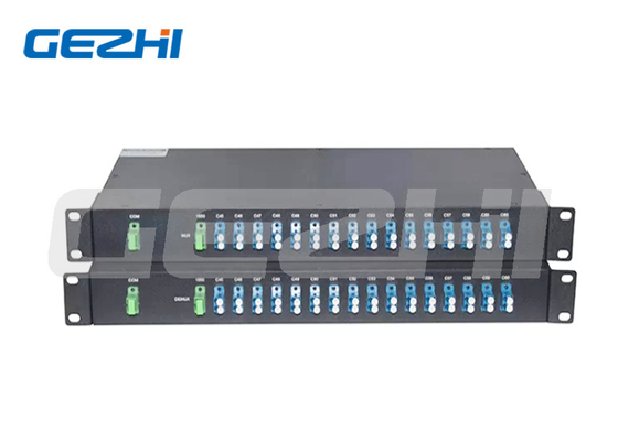 16チャネルC21-C36 デュアルファイバーFMU 1Uラックマウント,LC/UPC拡張ポート DWDM Mux Demux