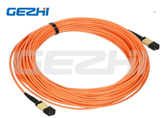 24F MPO 女性からMPO 女性 3.0mm LSZH 光ファイバーパッチコードトランクケーブル