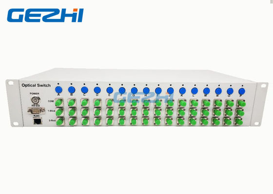 Benchtopの棚は16組の1x2のオプティカル スイッチ装置取付けました